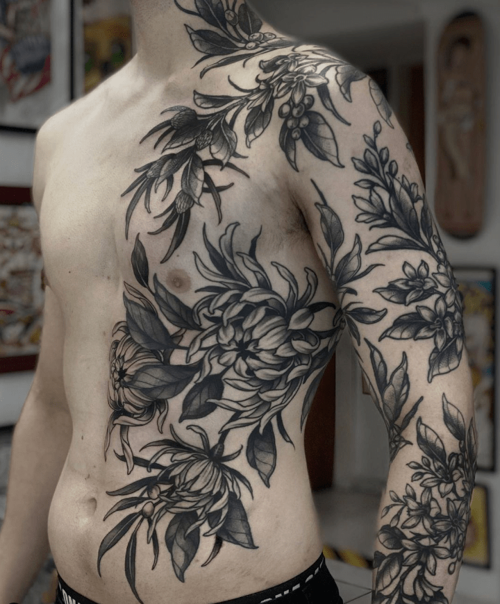 Tatuaje crisantemo Barcelona chrysanthemum Tattoo