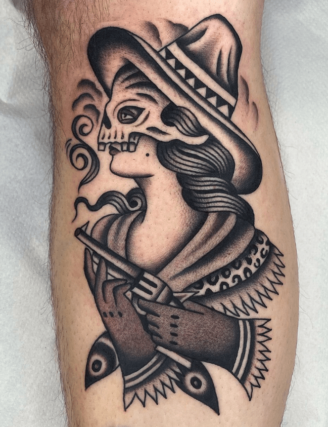 tatuaje tradicional chica calavera oeste, traditional tattoo cowgirl skull tatuaje tradicional chica calavera oeste, traditional old school tattoo cowgirl skull